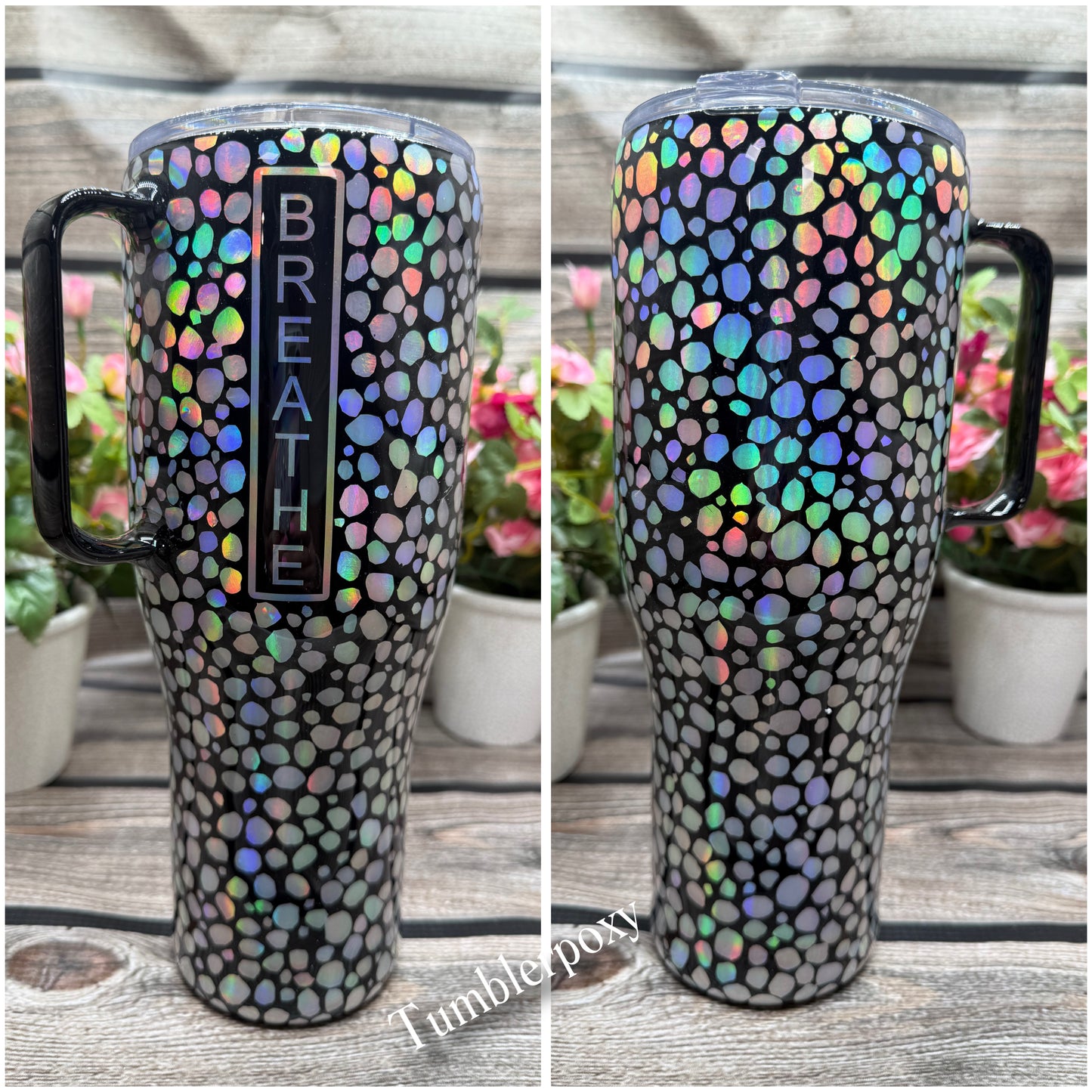 40oz “Breathe” Tumbler with handle